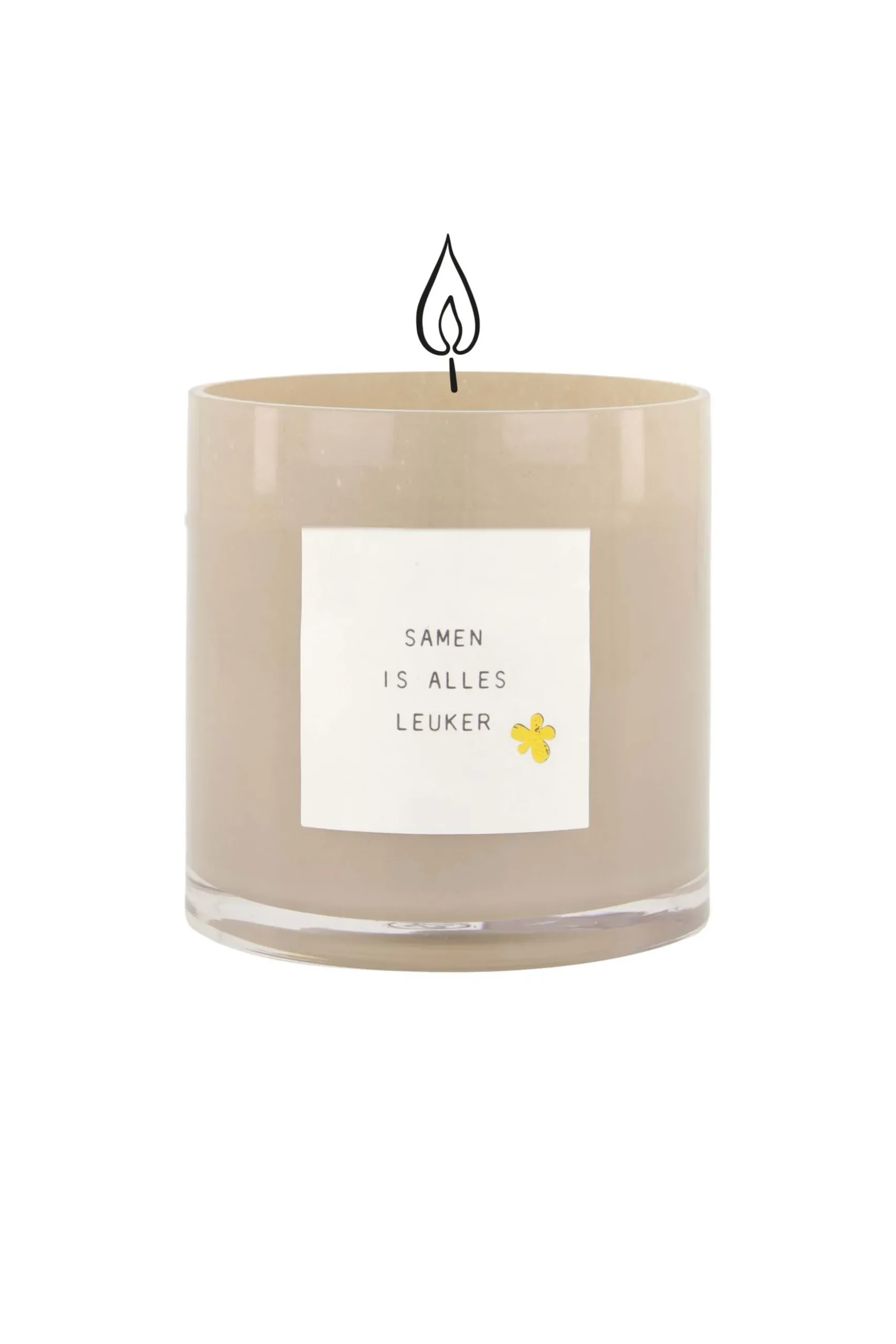 zusss geurkaars in glas gedicht samen is alles leuker M beige