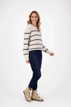 zusss high waist jeansdonkerblauw