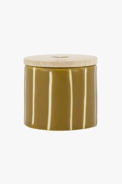 zusss keramieken geurkaarsje met houten deksel hartje oker