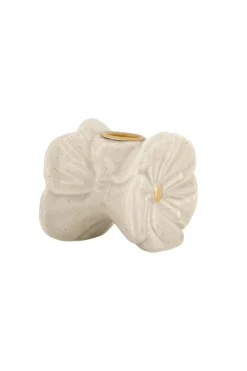 zusss keramieken kandelaartje bloem beige