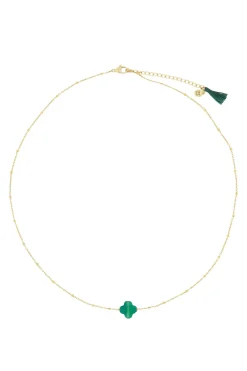 zusss ketting met bloem donkergroen
