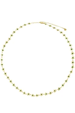 zusss ketting met bloemen donkergroen