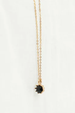 zusss ketting met zwart steentje goud