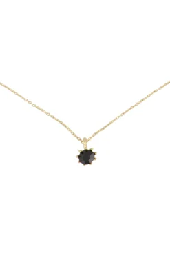 zusss ketting met zwart steentje goud