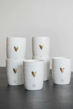 zusss koffiemok goud hartje (set van 6)