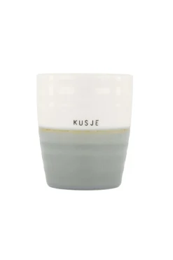 zusss koffiemok kusje grijsblauw/wit