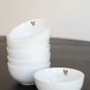 zusss kom goud hartje wit (set van 6)