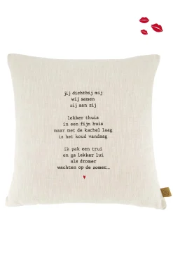 zusss kussen gedicht jij dichtbij mij 45x45cm zand