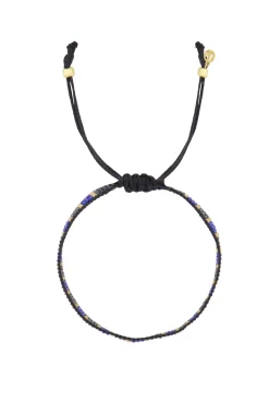 zusss miyuki armbandje streepje kobalt/antracietgrijs