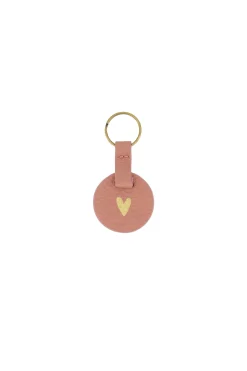 zusss ronde sleutelhanger hartje mauve
