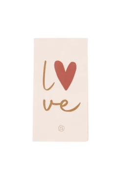 zusss servetten rechthoek 11x20cm love poederroze