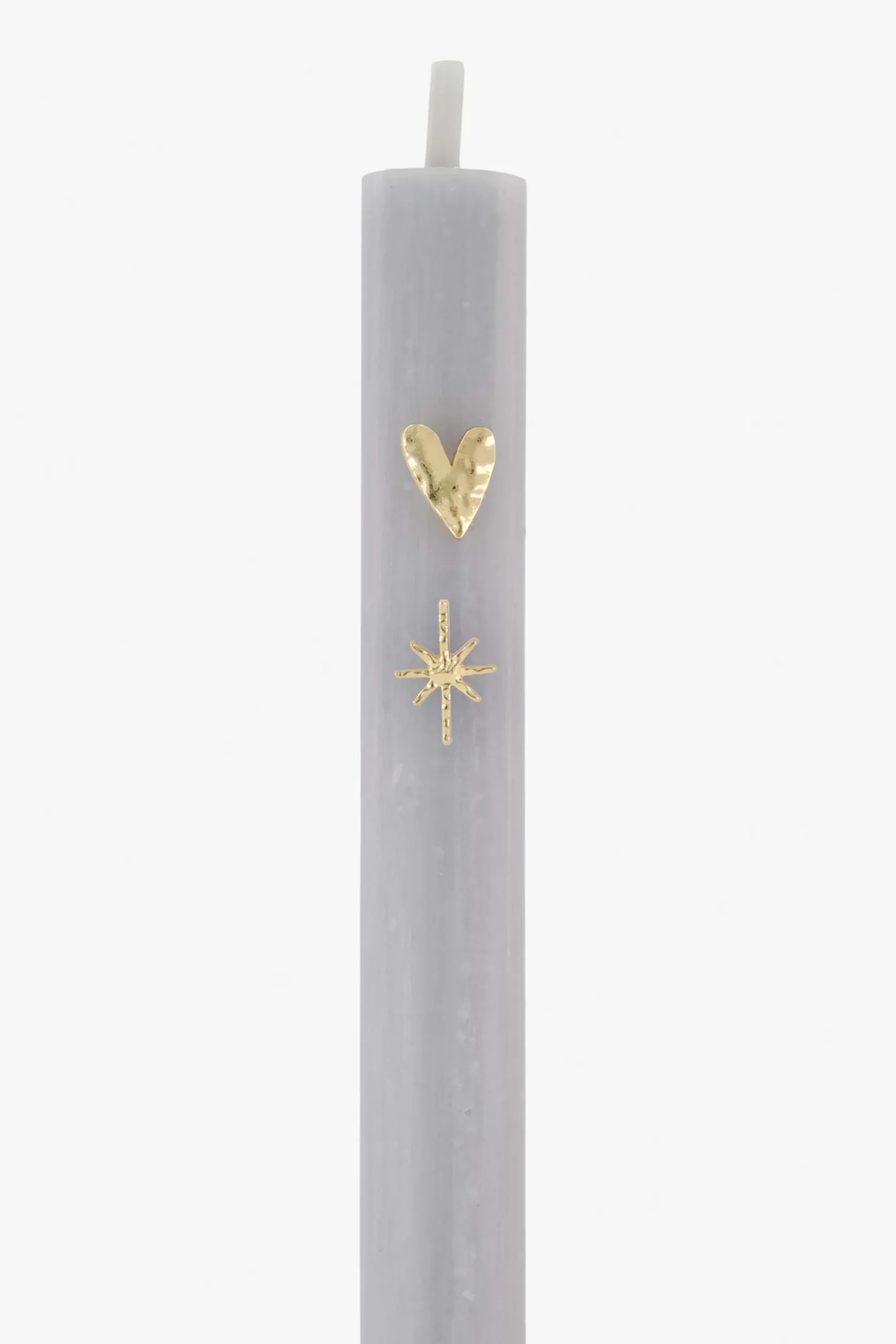 zusss set van 2 kaarspinnetjes hart/ster goud