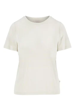 zusss t-shirt met ronde hals zand