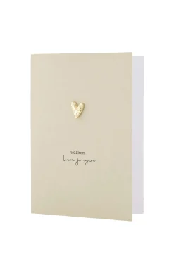 zusss wenskaart met broche welkom lieve jongen