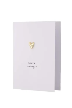 zusss wenskaart met broche hoera zwanger