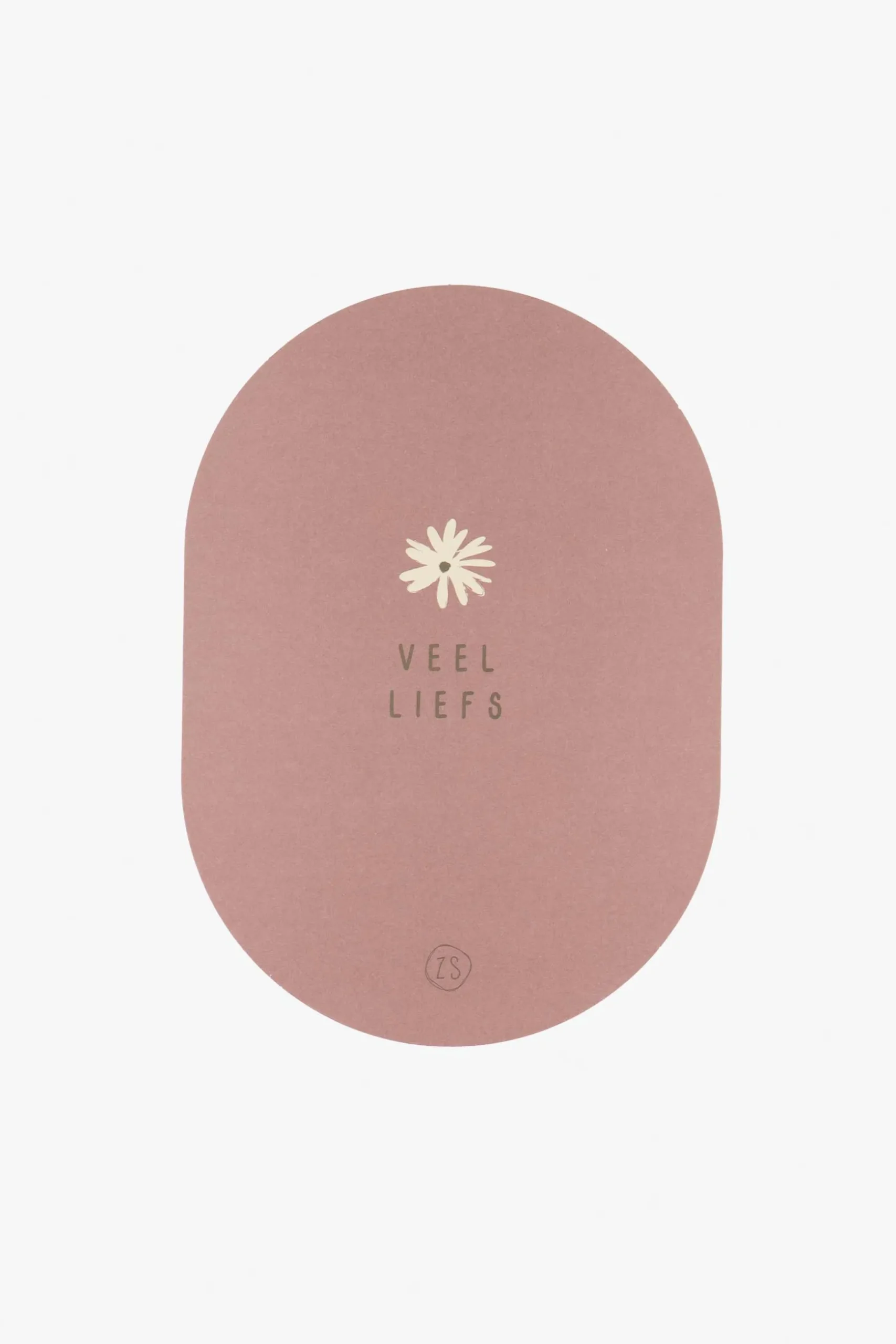 zusss wenskaart ovaal veel liefs terra roze